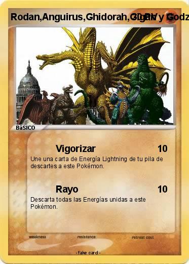Pokemon Rodan,Anguirus,Ghidorah,Gigan y Godzilla