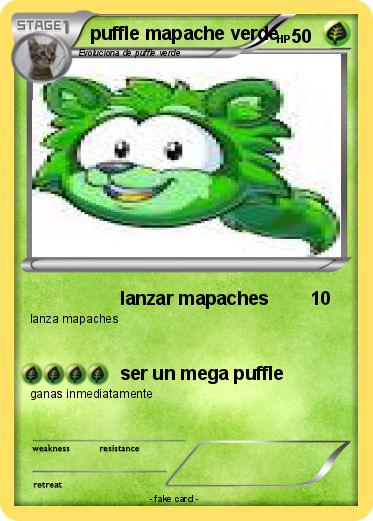Pokemon puffle mapache verde