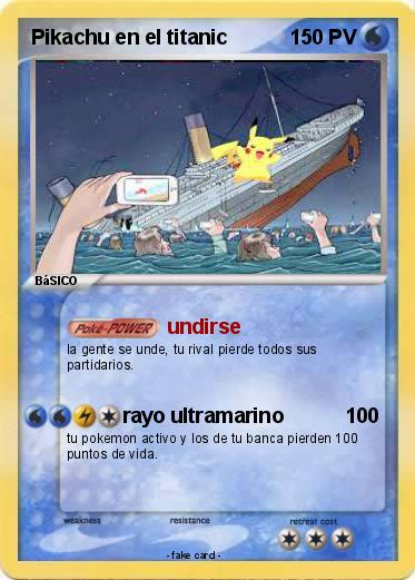 Pokemon Pikachu en el titanic