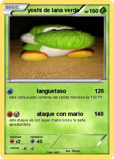 Pokemon yoshi de lana verde