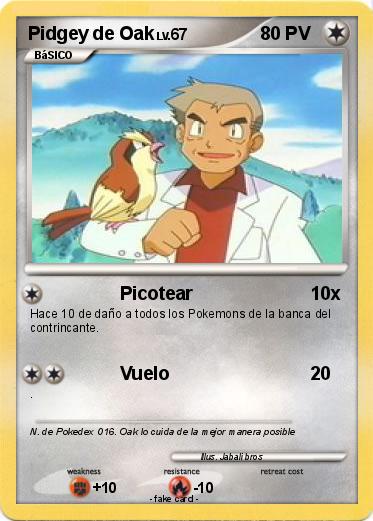 Pokemon Pidgey de Oak