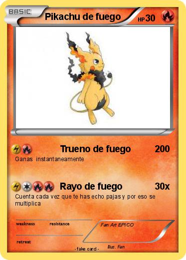 Pokemon Pikachu de fuego