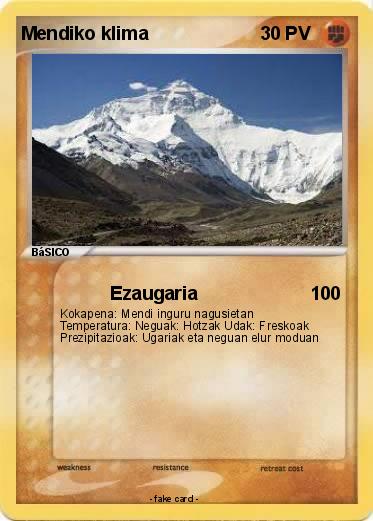 Pokemon Mendiko klima