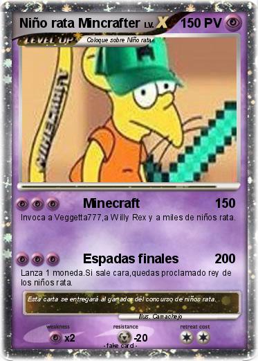 Pokemon Niño rata Mincrafter