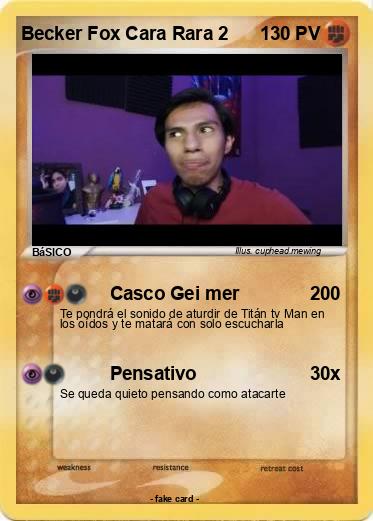 Pokemon Becker Fox Cara Rara 2