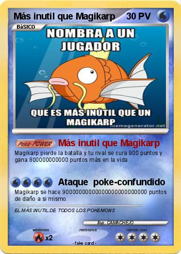Pokemon Más inutil que Magikarp
