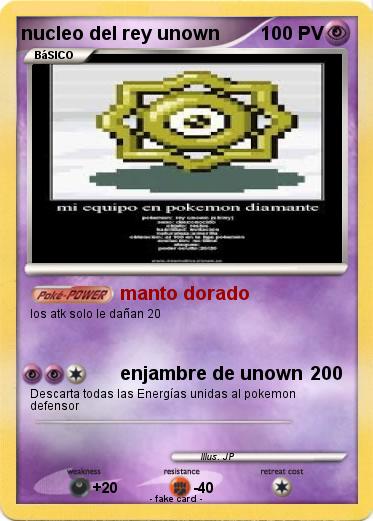 Pokemon nucleo del rey unown