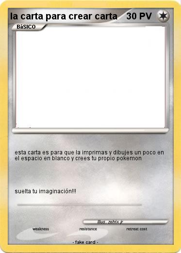 Pokemon la carta para crear carta
