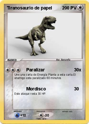 Pokemon Tiranosaurio de papel