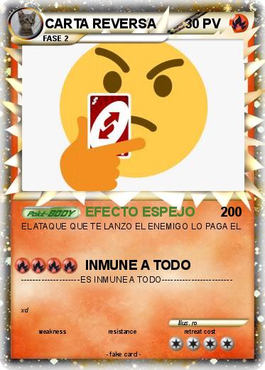 Pokemon CARTA REVERSA