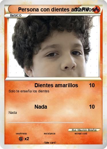 Pokemon Persona con dientes amarillos