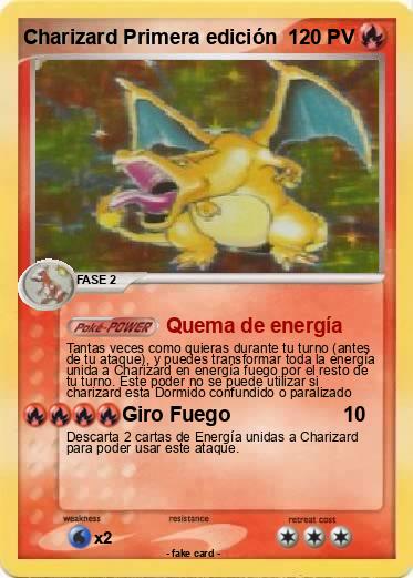 Pokemon Charizard Primera edición