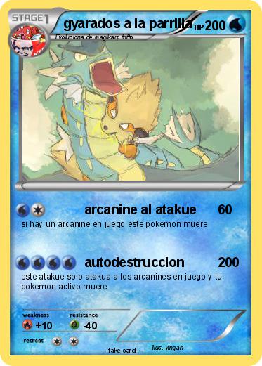 Pokemon gyarados a la parrilla