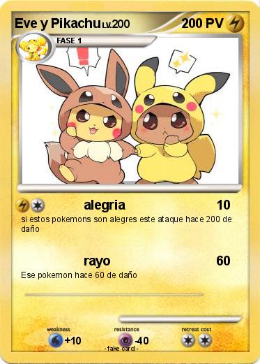 Pokemon Eve y Pikachu