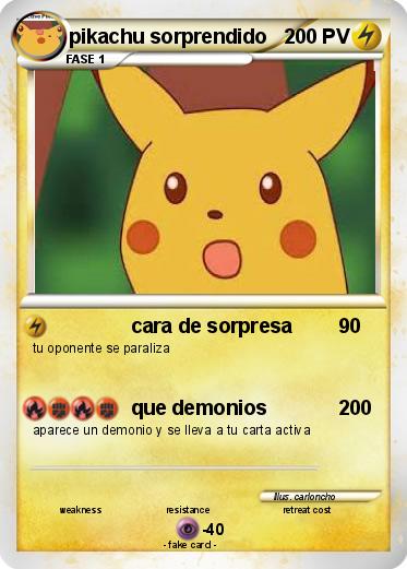 Pokemon pikachu sorprendido