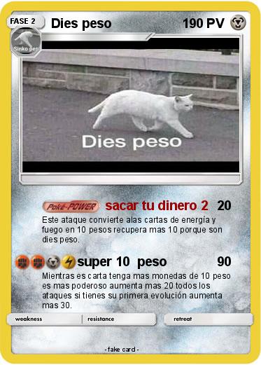 Pokemon Dies peso