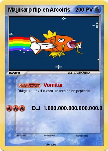Pokemon Magikarp flip en Arcoiris