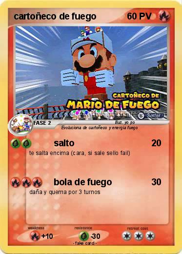 Pokemon cartoñeco de fuego