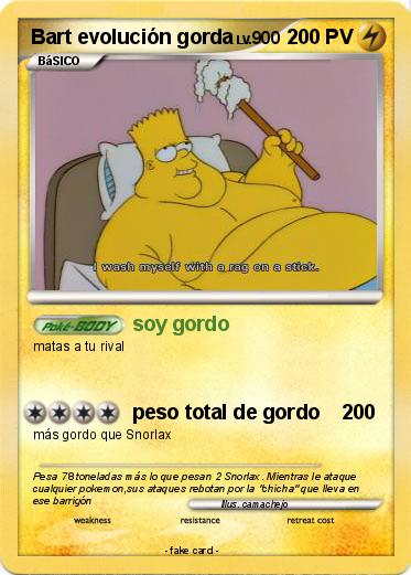 Pokemon Bart evolución gorda