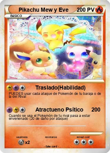 Pokemon Pikachu Mew y Eve