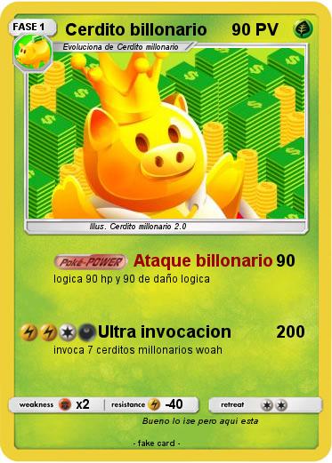 Pokemon Cerdito billonario
