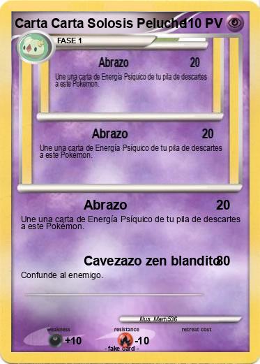 Pokemon Carta Carta Solosis Peluche