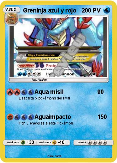 Pokemon Greninja azul y rojo