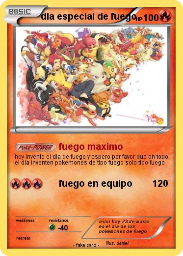 Pokemon dia especial de fuego