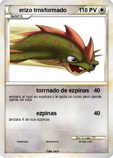 Pokemon erizo trnsformado