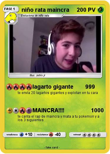 Pokemon niño rata maincra