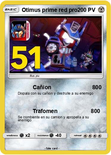 Pokemon Otimus prime red pro