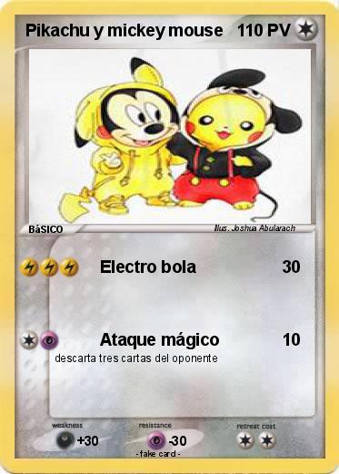Pokemon Pikachu y mickey mouse