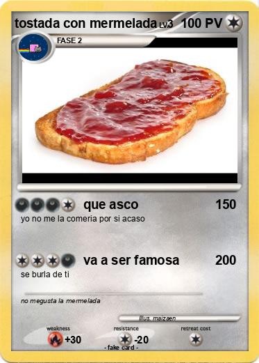Pokemon tostada con mermelada