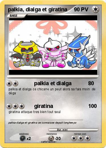 Pokemon palkia, dialga et giratina