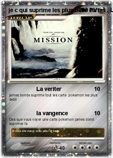 Pokemon je c qui suprime les plus belle cartes . Liser la carte