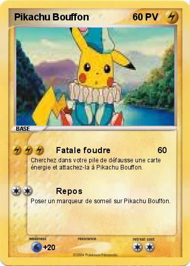 Pokemon Pikachu Bouffon