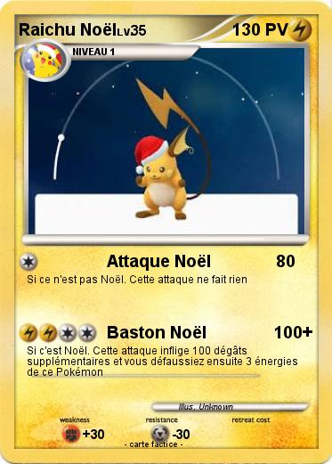 Pokemon Raichu Noël