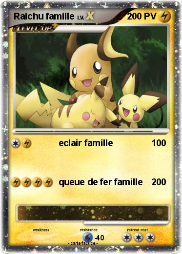 Pokemon Raichu famille