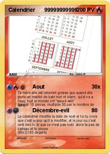 Pokemon Calendrier      99999999999