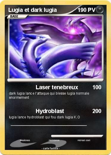Pokemon Lugia et dark lugia