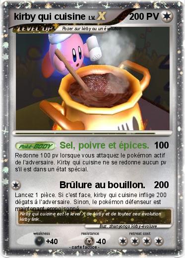Pokemon kirby qui cuisine
