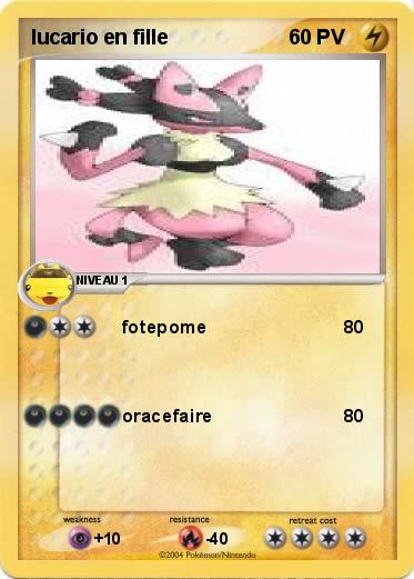 Pokemon lucario en fille