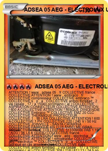 Pokemon ADSEA 05 AEG - ELECTROLUX UNITÉ A INTERNAT IME FRANCE