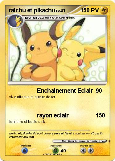 Pokemon raichu et pikachu