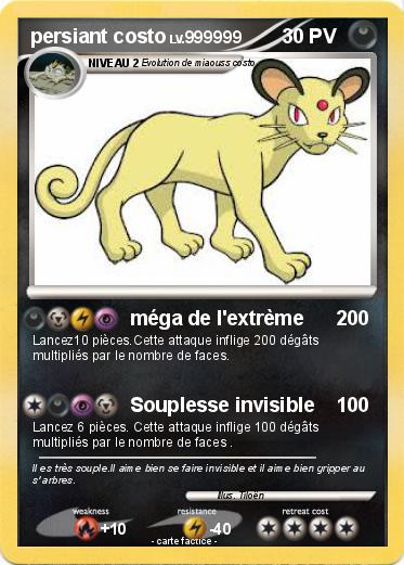 Pokemon persiant costo