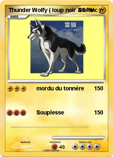 Pokemon Thunder Wolfy ( loup noir & blanc )