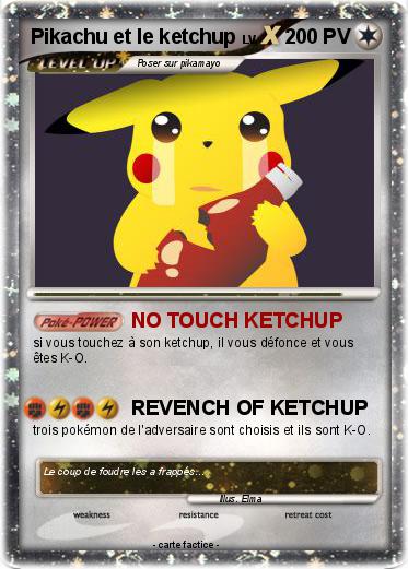 Pokemon Pikachu et le ketchup