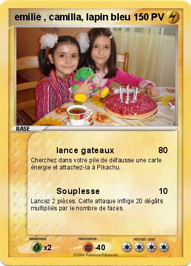 Pokemon emilie , camilla, lapin bleu