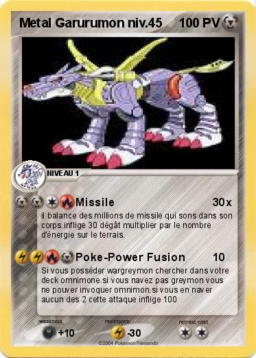 Pokemon Metal Garurumon niv.45