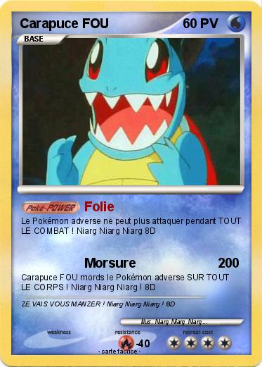 Pokemon Carapuce FOU
